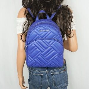 Michael Kors Quilted Blue Backpack